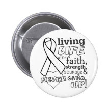 Lung Cancer Living Life With Faith Pinback Buttons