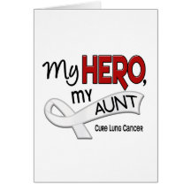 Lung Cancer MY HERO MY AUNT 42 Greeting Cards