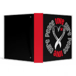 Lung Cancer Peace Love Cure Ribbon Binder