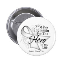 Lung Cancer Ribbon Hero in My Life Pins