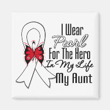 Lung Cancer Ribbon Hero My Aunt Fridge Magnet