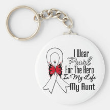 Lung Cancer Ribbon Hero My Aunt Key Chain