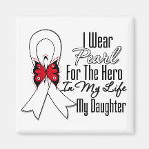 Lung Cancer Ribbon Hero My Daughter Magnet