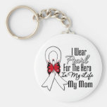 Lung Cancer Ribbon Hero My Mom Keychain