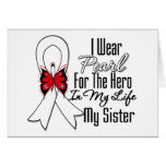 Lung Cancer Ribbon Hero My Sister Card