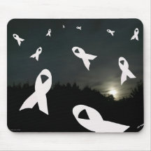 Lung Cancer Ribbons over a Night Sky Mouse Pad