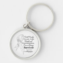 Lung Cancer Support Strong Survivor Key Chain