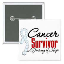 Lung Cancer Survivor Awareness Journey Ribbon Pinback Button
