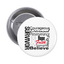 Lung Cancer Survivor Collage Pinback Buttons