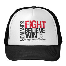 Lung Cancer Survivor Fight Believe Motto Mesh Hats