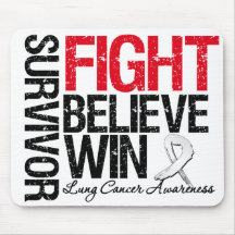 Lung Cancer Survivor Fight Believe Motto Mouse Mats
