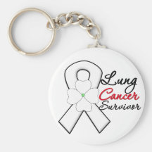 Lung Cancer Survivor Flower Ribbon Key Chain