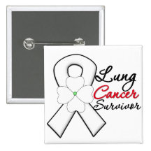 Lung Cancer Survivor Flower Ribbon Pins