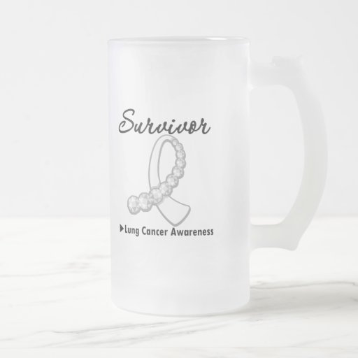 Lung Cancer Survivor Gemstone Ribbon Coffee Mug
