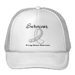 Lung Cancer Survivor Gemstone Ribbon Trucker Hats