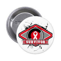 Lung Cancer Survivor Grunge Logo Pinback Buttons