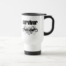 Lung Cancer Survivor Grunge Winged Emblem Mugs