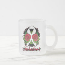 Lung Cancer Survivor Rose Tattoo Coffee Mugs