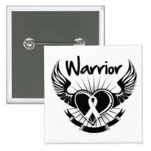 Lung Cancer Warrior Fighter Wings Pinback Buttons