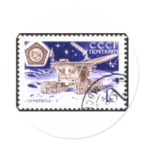 Lunokhod-1 Russian Space Robot Round Stickers