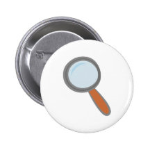 Lupe magnifying glass anstecknadelbutton