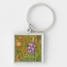 Lupine & Prairie Smoke wildflowers in Montana 2 Keychain