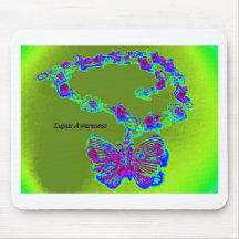 Lupus Awareness Butterfly Design Mouse Pad