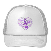 Lupus Awareness Heart Words Hat