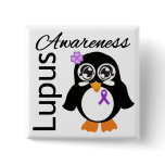 Lupus Awareness Penguin Pinback Button