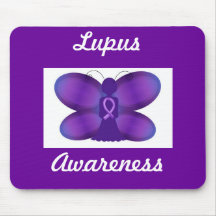 Lupus Awareness purple fairy butterfly Mouse Pad