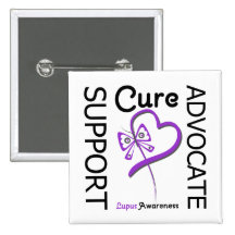 Lupus Support Advocate Cure Pinback Button