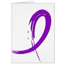 Lupus's Purple Ribbon A4 Greeting Card