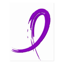Lupus's Purple Ribbon A4 Post Card