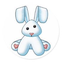 Lura's Stuffed Bunny 5 Round Sticker