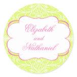 Lush Flourish Wedding Sticker in Pink & Green