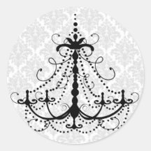 Lustre et damassé noirs adhésif rond