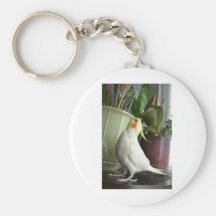Lutino Cockatiel Keychain