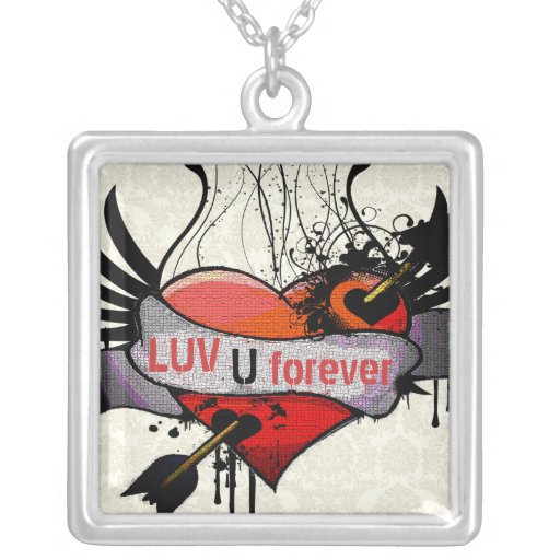 Luv U Forever Necklaces Gothic Grunge