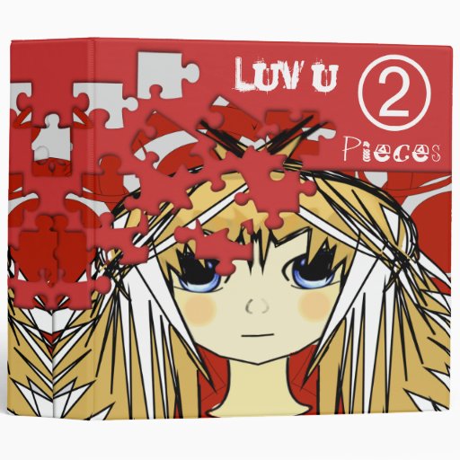 Luv vous 2 morceaux d'Anime de classeur mignon de 