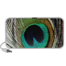 Luxe royal animal S de bel oiseau vert de paon Haut-parleur iPod