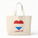 Luxembourg Flag Heart bags