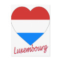 Luxembourg Flag Heart postcards