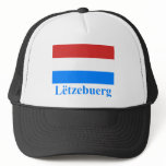 Luxembourg Flag with Name in Luxembourgian hats