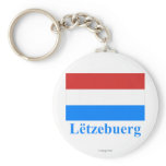 Luxembourg Flag with Name in Luxembourgian keychains