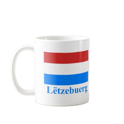 Luxembourg Flag with Name in Luxembourgian Mug by Vexillophile