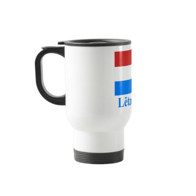 Luxembourg Flag with Name in Luxembourgian Coffee Mug by Vexillophile
