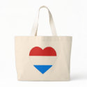 Luxembourg Heart Flag bags
