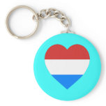 Luxembourg Heart Flag Keychains