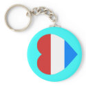 Luxembourg Heart Flag keychains