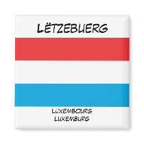Luxembourg Languages Flag Square Magnet